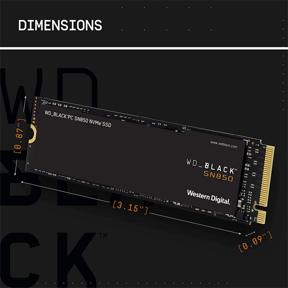 حافظه اس اس دی وسترن دیجیتال M.2 مدل WD_BLACK SN850 2TB ظرفیت 2 ترابایت